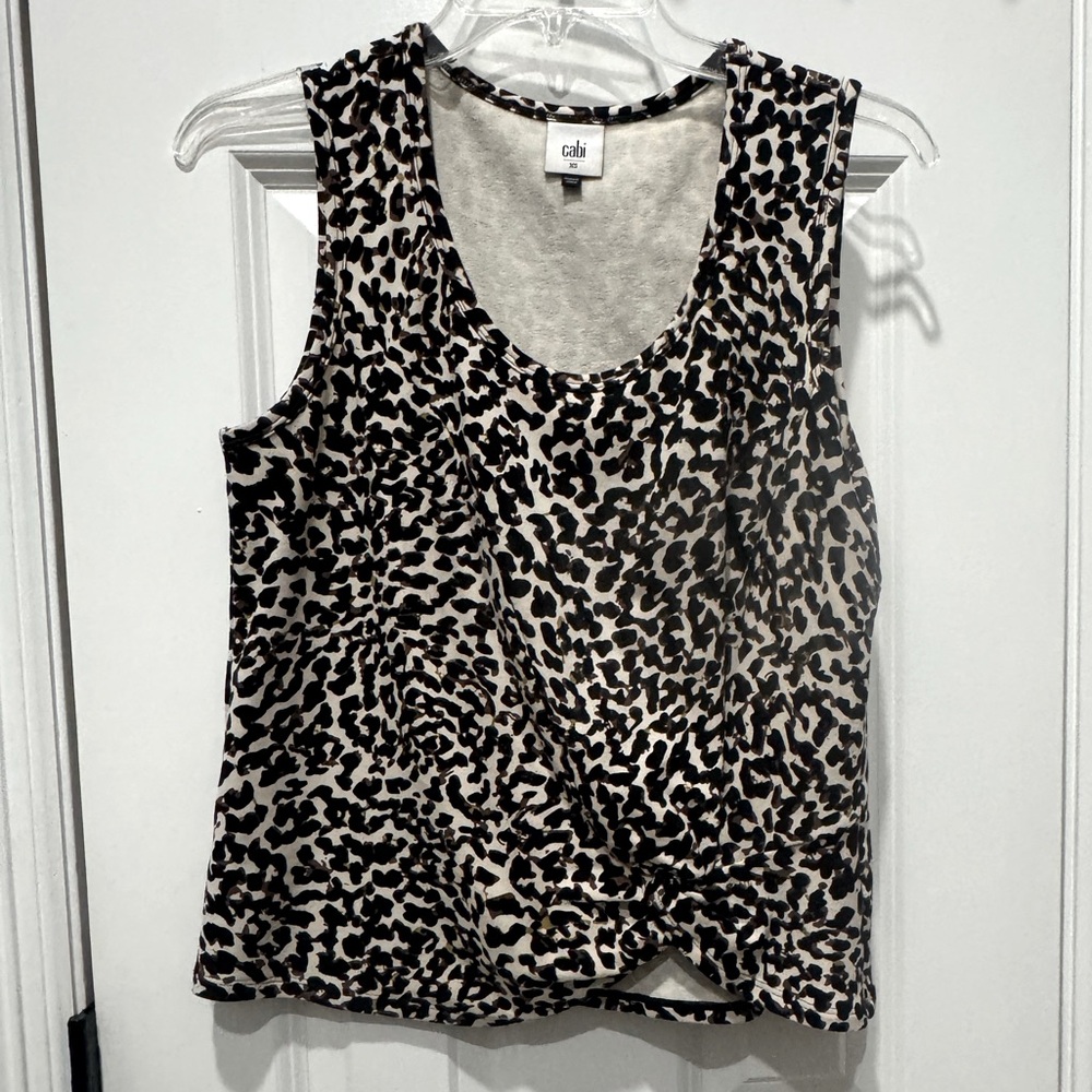 Terry cloth stretch top - leopard print